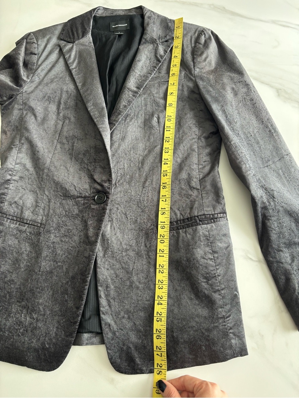 Club Monaco Gray Velvet-Look Blazer gray sz US 8 - Picture 12 of 13